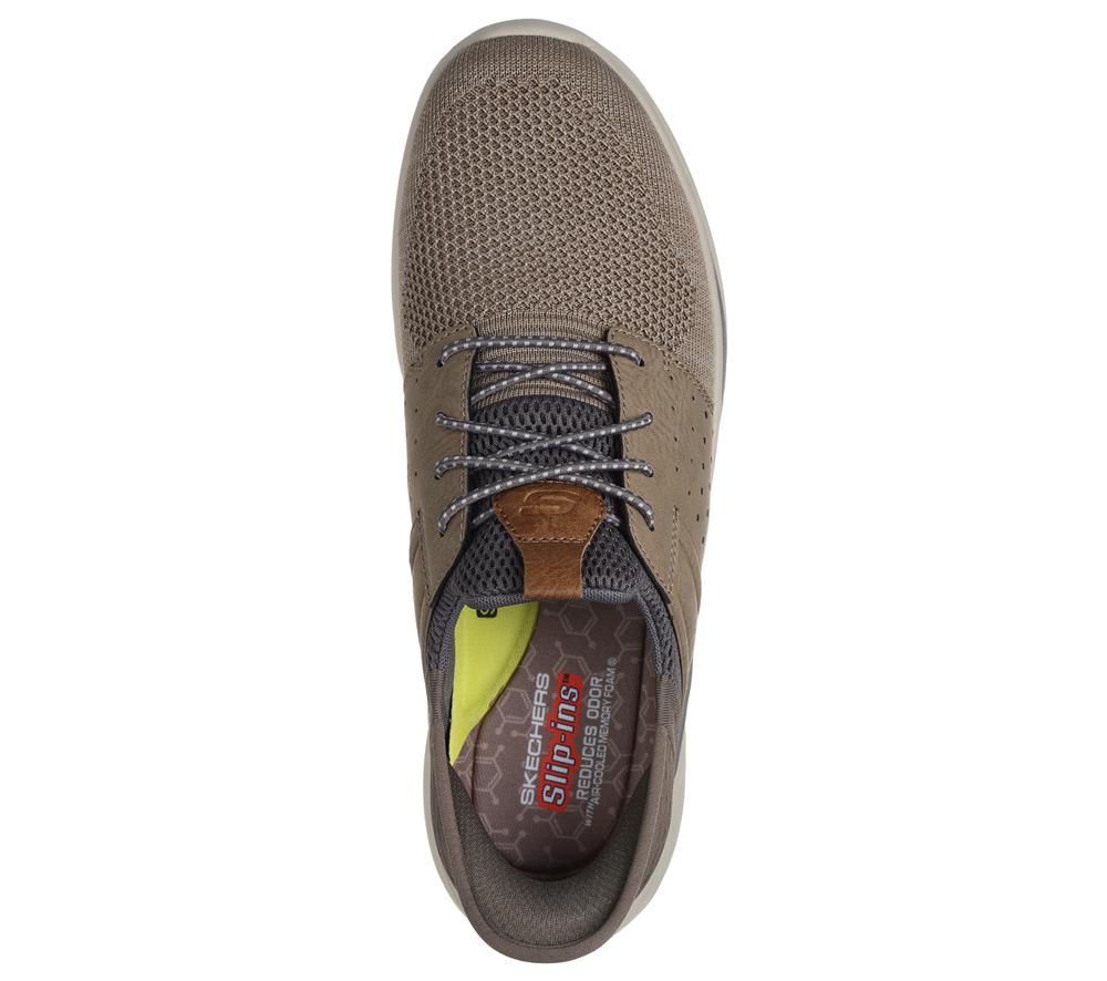 Men Skechers Slip-ins RF: Slade - Ocon Slip On Shoes Taupe Brown  USA |  9602-XEMIY