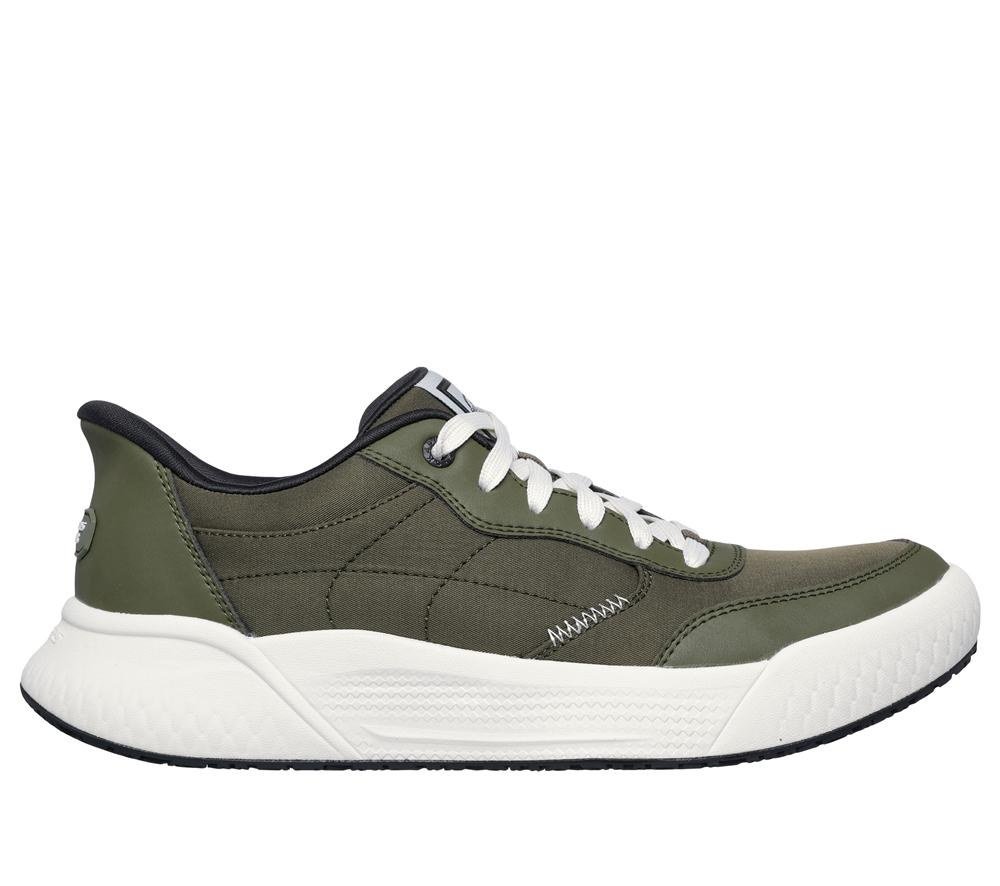 Men Skechers Slip-ins Relaxed Fit: Cyrus - Raiden Slip On Shoes Olive  USA |  2475-XLPCW