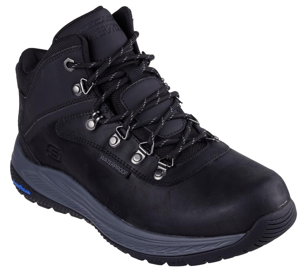 Men Skechers Slip-ins Relaxed Fit: Meroe - Pikeman Slip On Shoes Black  USA |  6875-CVYZG