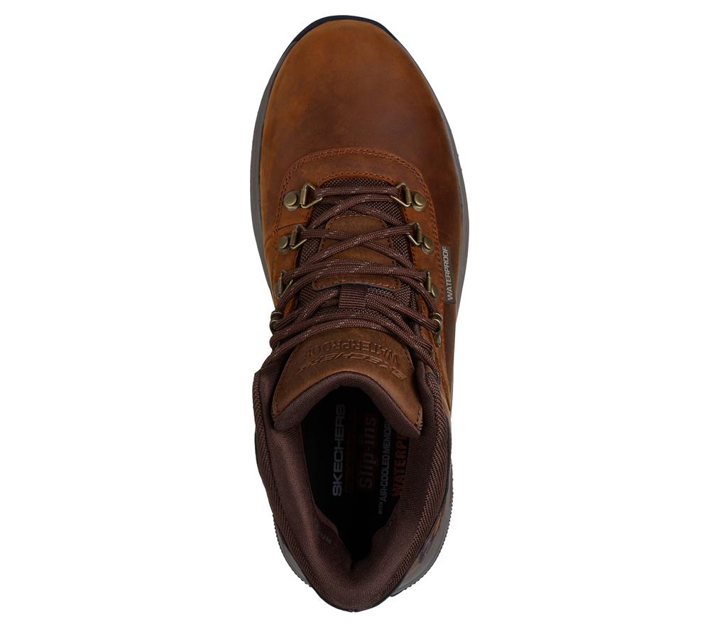 Men Skechers Slip-ins Relaxed Fit: Meroe - Pikeman Boots Brown  USA |  0936-UTOHD