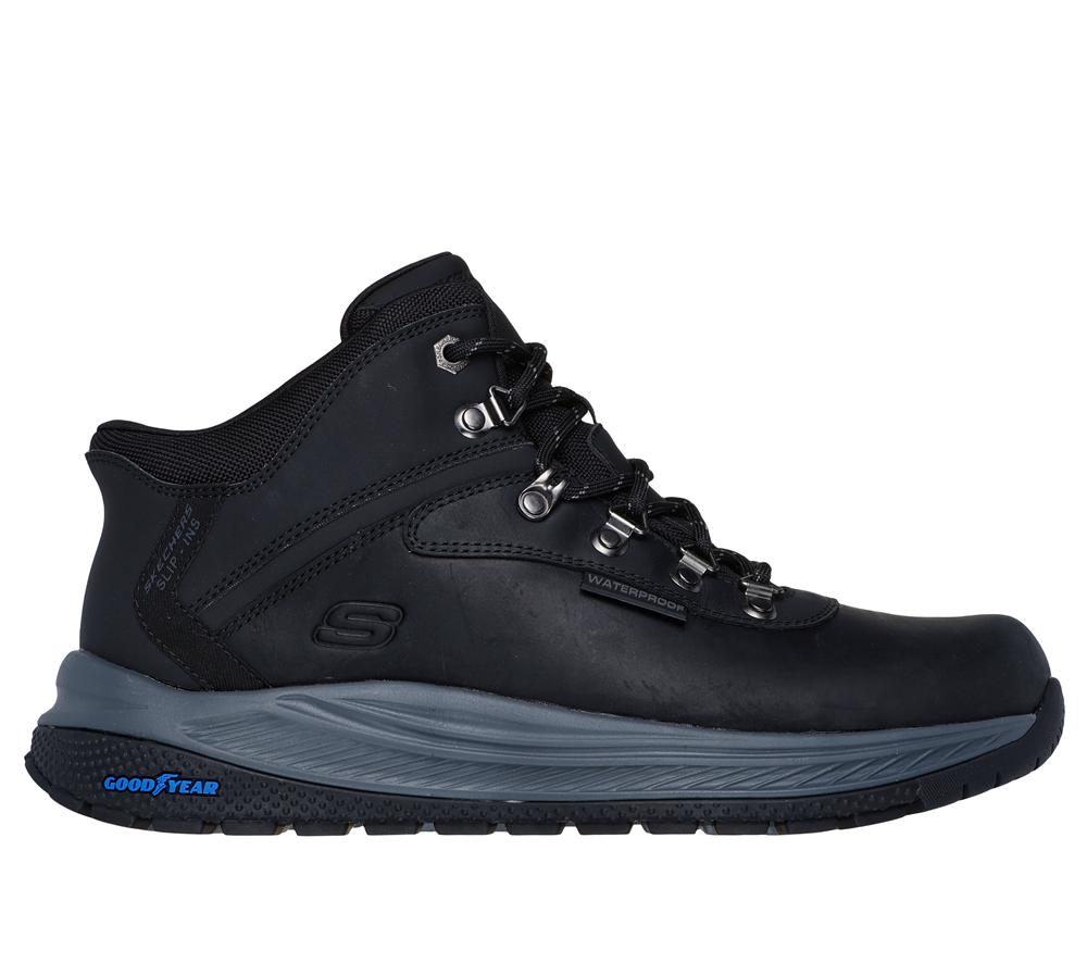 Men Skechers Slip-ins Relaxed Fit: Meroe - Pikeman Boots Black  USA |  2167-ELZSR