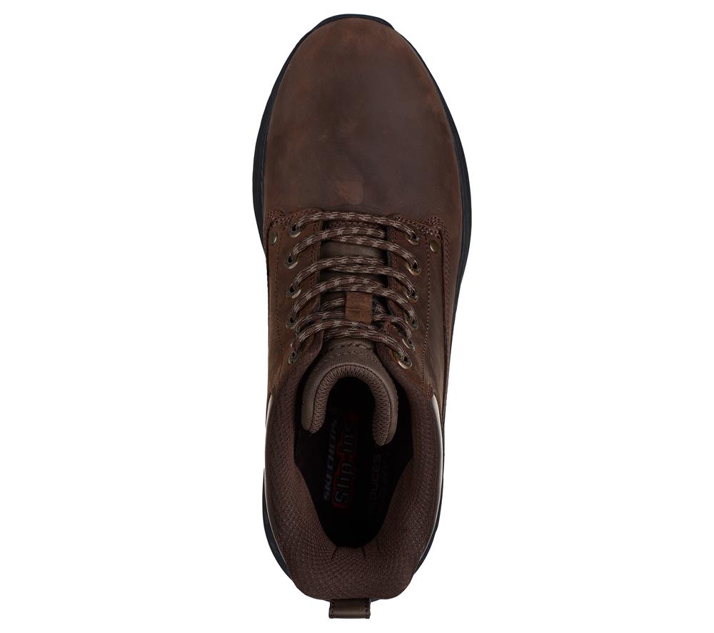 Men Skechers Slip-ins Relaxed Fit: Pollard - Waylon Slip On Shoes Cocoa Brown  USA |  0269-OQXBN