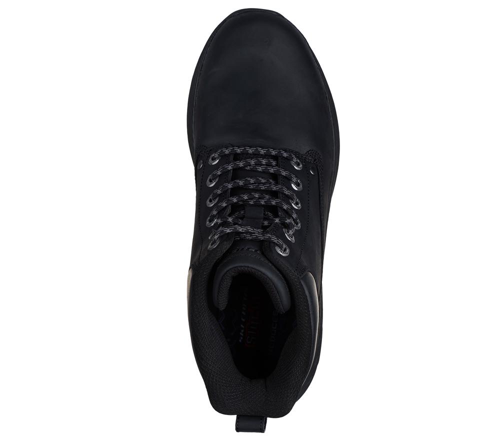 Men Skechers Slip-ins Relaxed Fit: Pollard - Waylon Boots Black  USA |  0862-NVJQF