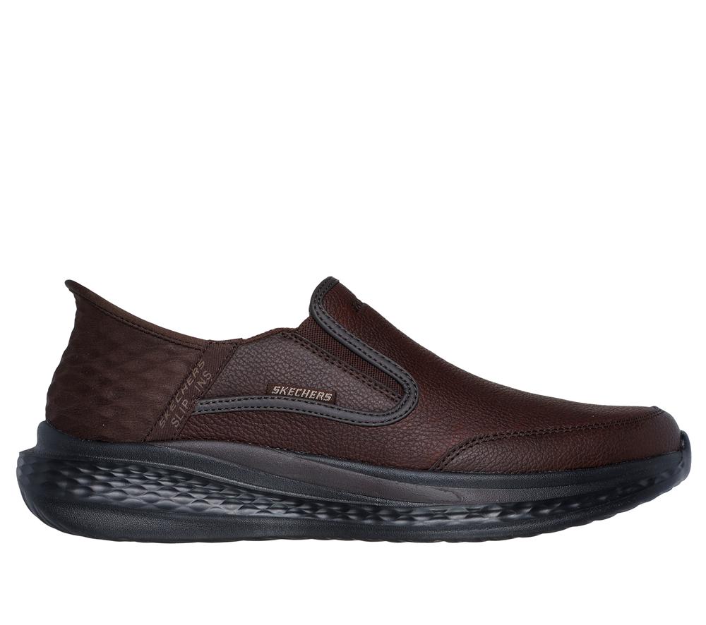 Men Skechers Slip-ins Relaxed Fit: Slade - Cooper Smart Shoes Red / Brown  USA |  4263-DQTLM