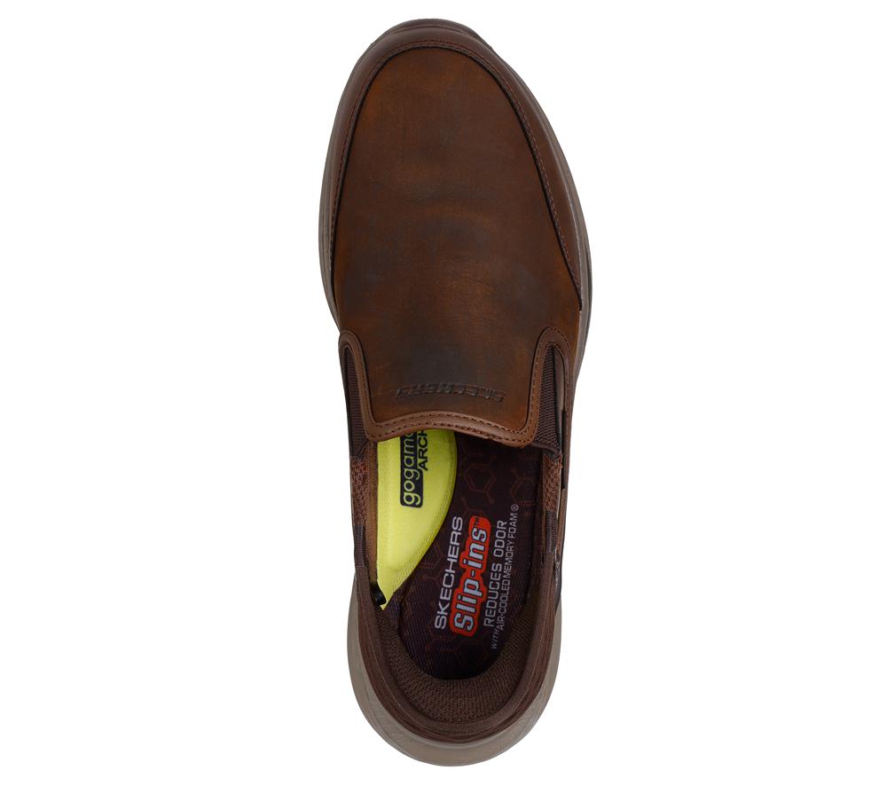 Men Skechers Slip-ins Relaxed Fit: Slade - Cooper Smart Shoes Brown  USA |  5097-HXDSN