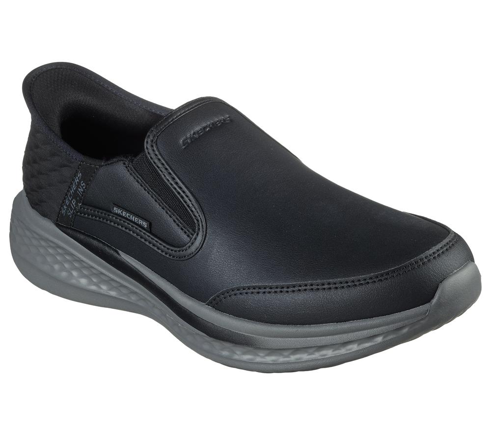 Men Skechers Slip-ins Relaxed Fit: Slade - Cooper Smart Shoes Black  USA |  4703-QKDNY
