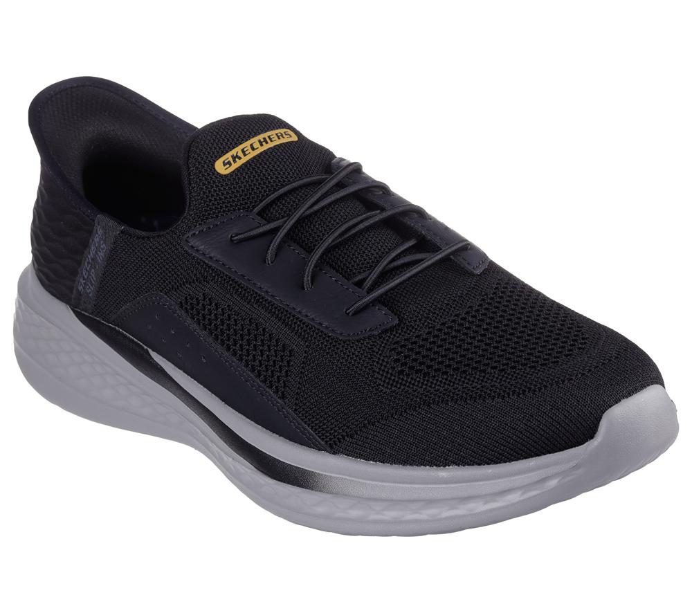 Men Skechers Slip-ins Relaxed Fit: Slade - Cohen Hands Free Slip Ins Black  USA |  8496-LCUMT