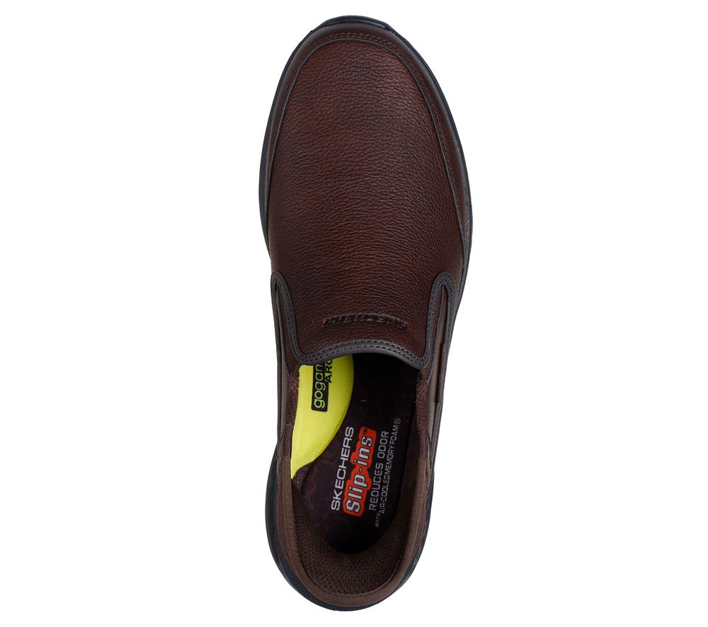 Men Skechers Slip-ins Relaxed Fit: Slade - Cooper Hands Free Slip Ins Red / Brown  USA |  3205-SNDYU