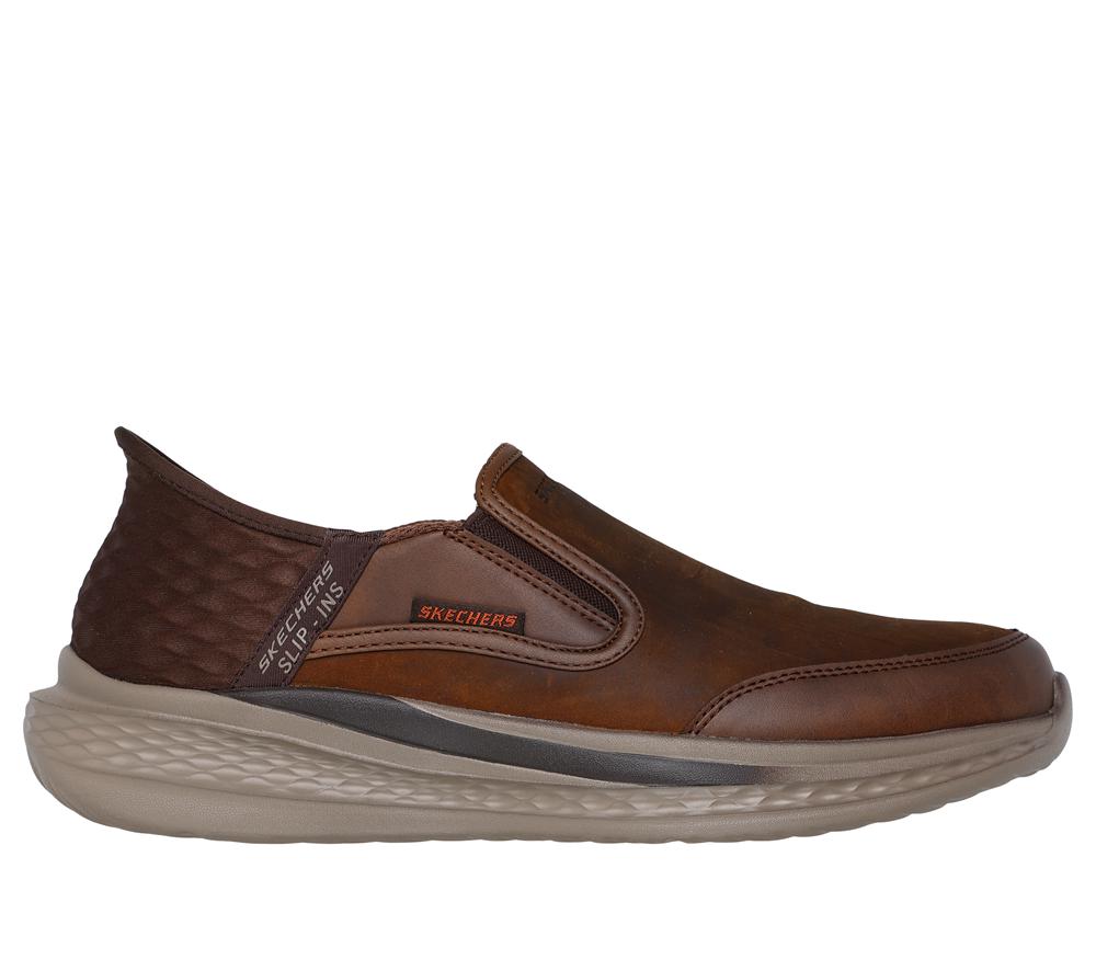 Men Skechers Slip-ins Relaxed Fit: Slade - Cooper Hands Free Slip Ins Brown  USA |  7028-IJTXR