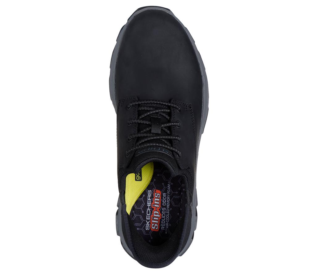 Men Skechers Slip-ins: Respected - Garville Slip On Shoes Black  USA |  1752-YTIZC