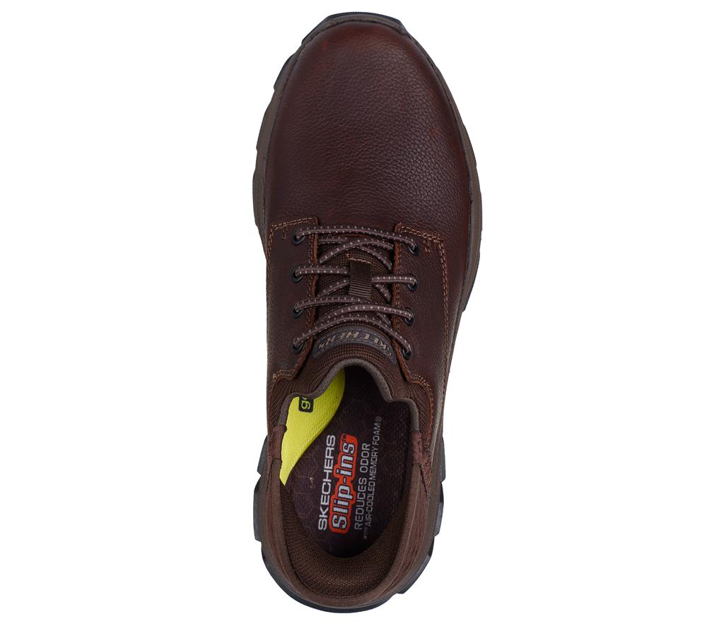 Men Skechers Slip-ins: Respected - Garville Hands Free Slip Ins Red / Brown  USA |  3120-NJQUV