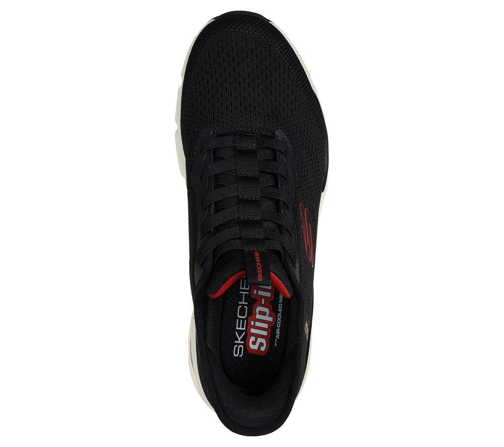 Men Skechers Slip-ins: Skech-Air Ventura - Vanderway Slip On Shoes Black / Red  USA |  8710-EZHTM