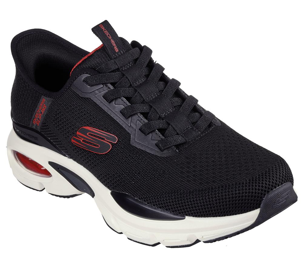 Men Skechers Slip-ins: Skech-Air Ventura - Vanderway Slip On Shoes Black / Red  USA |  8710-EZHTM