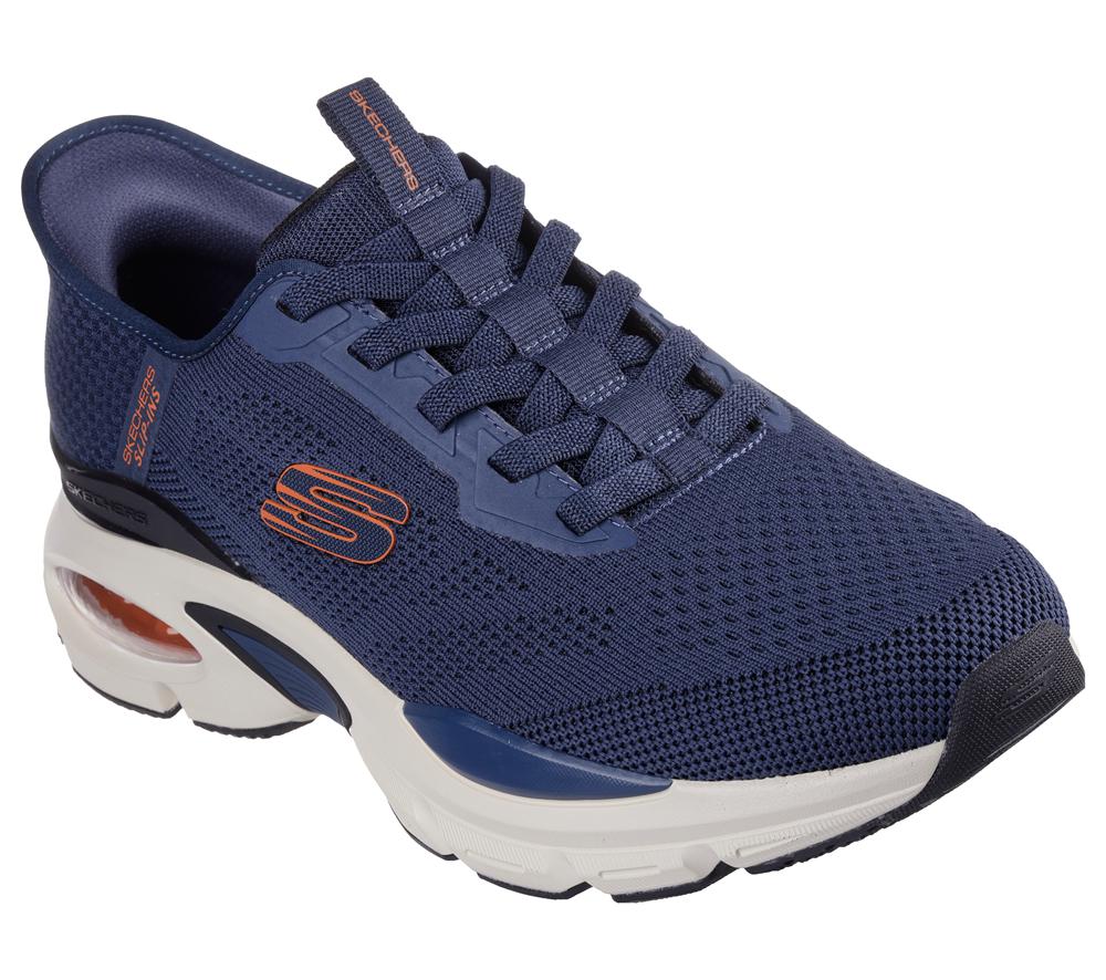 Men Skechers Slip-ins: Skech-Air Ventura - Vanderway Hands Free Slip Ins Navy / Orange  USA |  7620-CDVFS