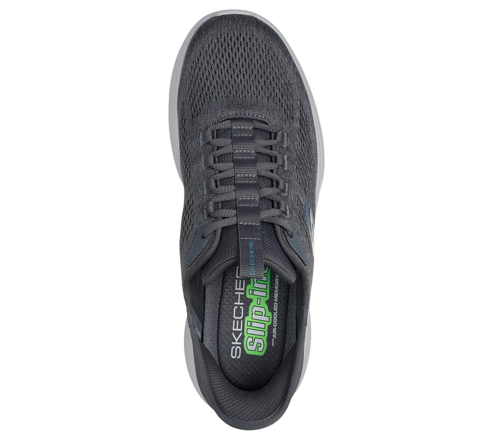 Men Skechers Slip-ins: Skech-Lite Pro - Primebase Slip On Shoes Charcoal / Blue  USA |  7961-ZGHWJ