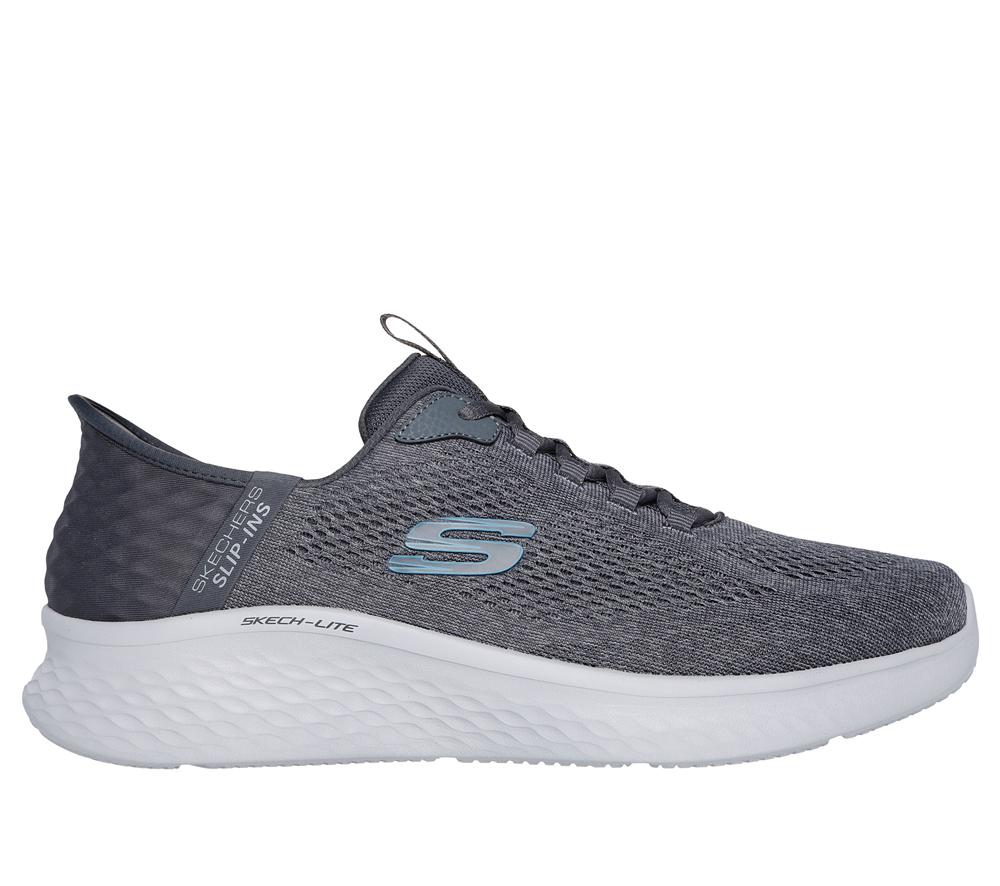 Men Skechers Slip-ins: Skech-Lite Pro - Primebase Slip On Shoes Charcoal / Blue  USA |  7961-ZGHWJ