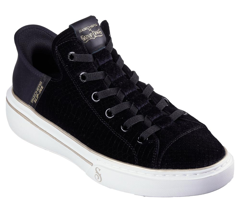 Men Skechers Slip-ins: Snoop One - Boss Life Velvet Slip On Shoes Black  USA |  4253-EJIAG
