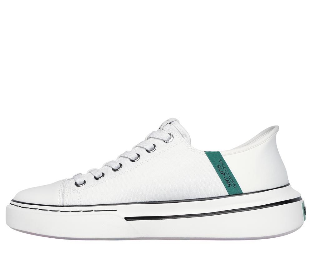 Men Skechers Slip-ins: Snoop One - Low Dogg Canvas Hands Free Slip Ins White  USA |  4372-PYFUE