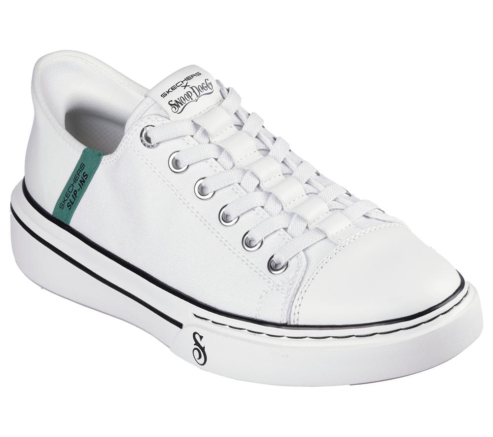 Men Skechers Slip-ins: Snoop One - Low Dogg Canvas Hands Free Slip Ins White  USA |  4372-PYFUE