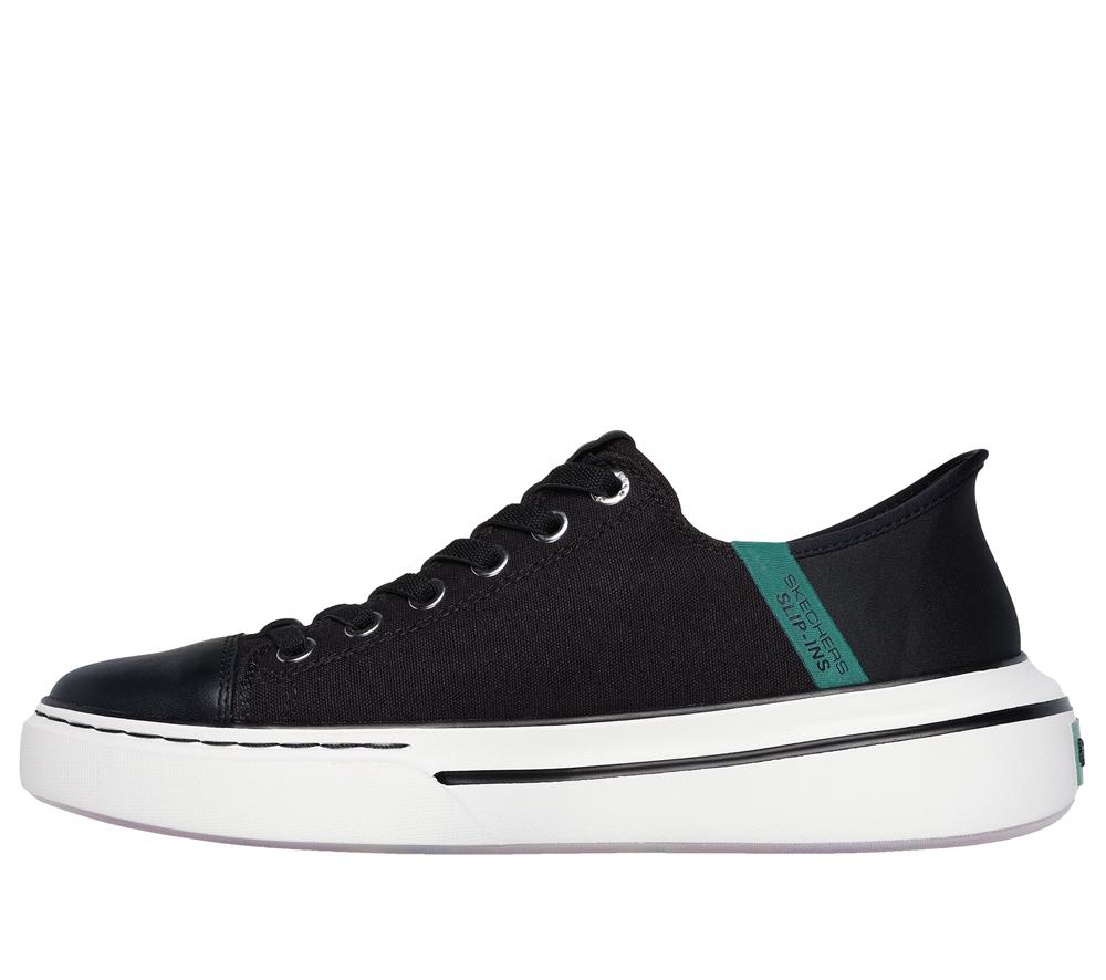 Men Skechers Slip-ins: Snoop One - Low Dogg Canvas Hands Free Slip Ins Black  USA |  3618-MHRSE