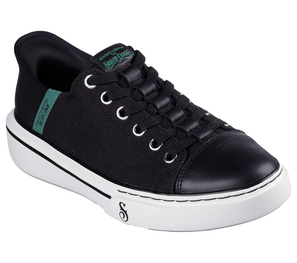 Men Skechers Slip-ins: Snoop One - Low Dogg Canvas Hands Free Slip Ins Black  USA |  3618-MHRSE