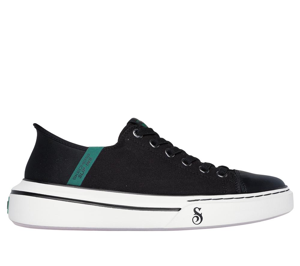 Men Skechers Slip-ins: Snoop One - Low Dogg Canvas Hands Free Slip Ins Black  USA |  3618-MHRSE