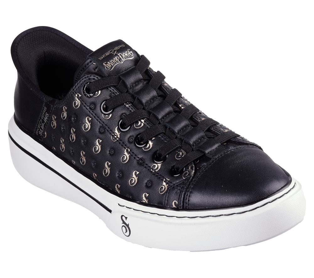 Men Skechers Slip-ins: Snoop One - Low Dogg S-Print Hands Free Slip Ins Black / Gold  USA |  2854-VTJEK
