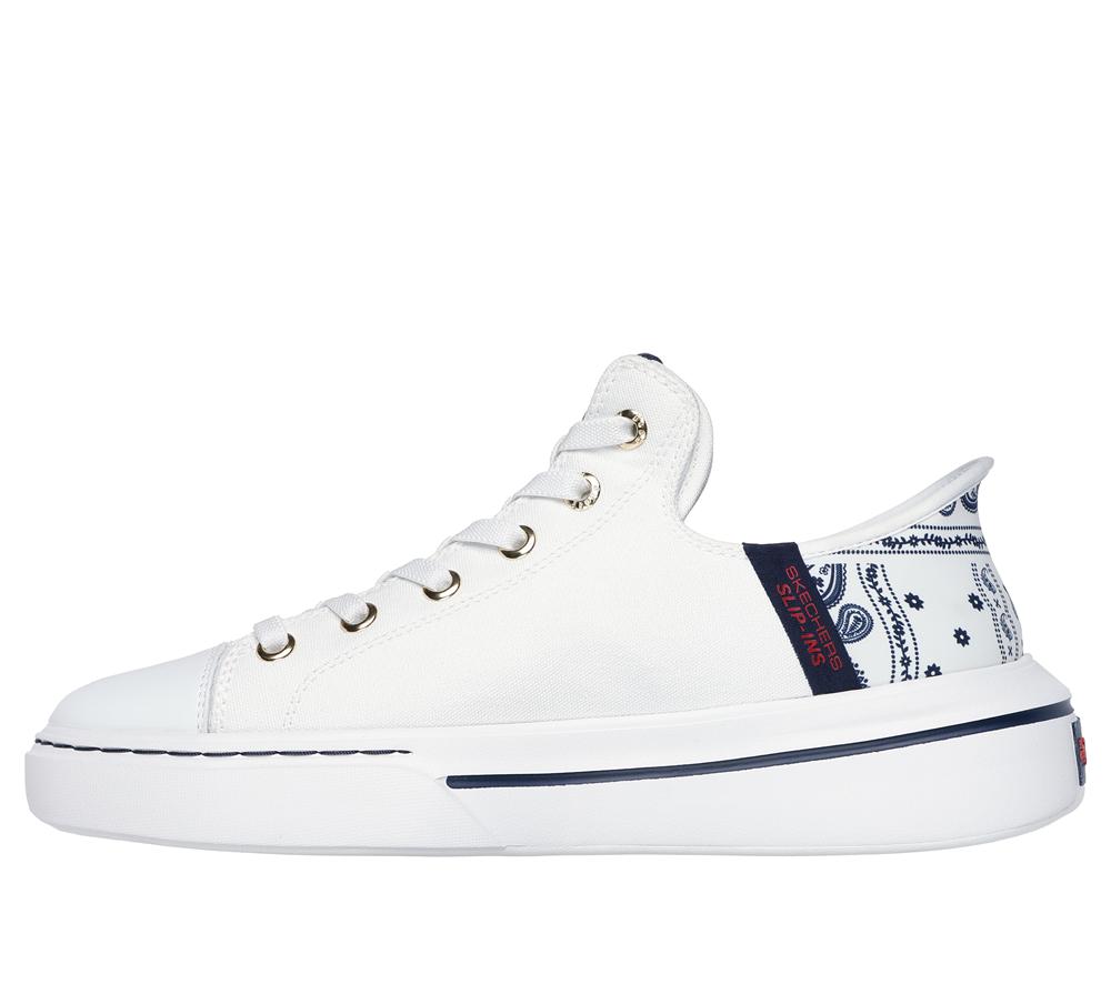 Men Skechers Slip-ins: Snoop One - OG Canvas Sneakers White / Navy  USA |  4103-ZNOLG