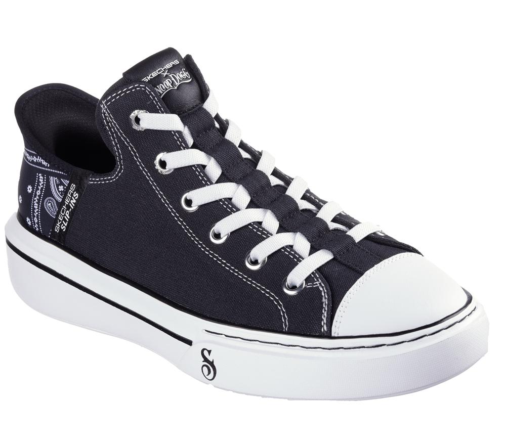 Men Skechers Slip-ins: Snoop One - OG Canvas Hands Free Slip Ins Black  USA |  7821-ZWJBN