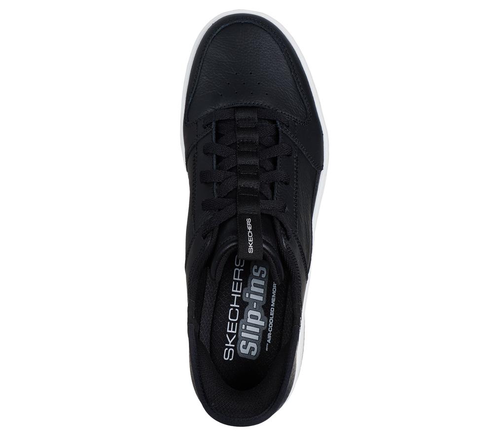 Men Skechers Slip-ins: Sport Court 92 - Distown Hands Free Slip Ins Black / Natural  USA |  6093-QCETU