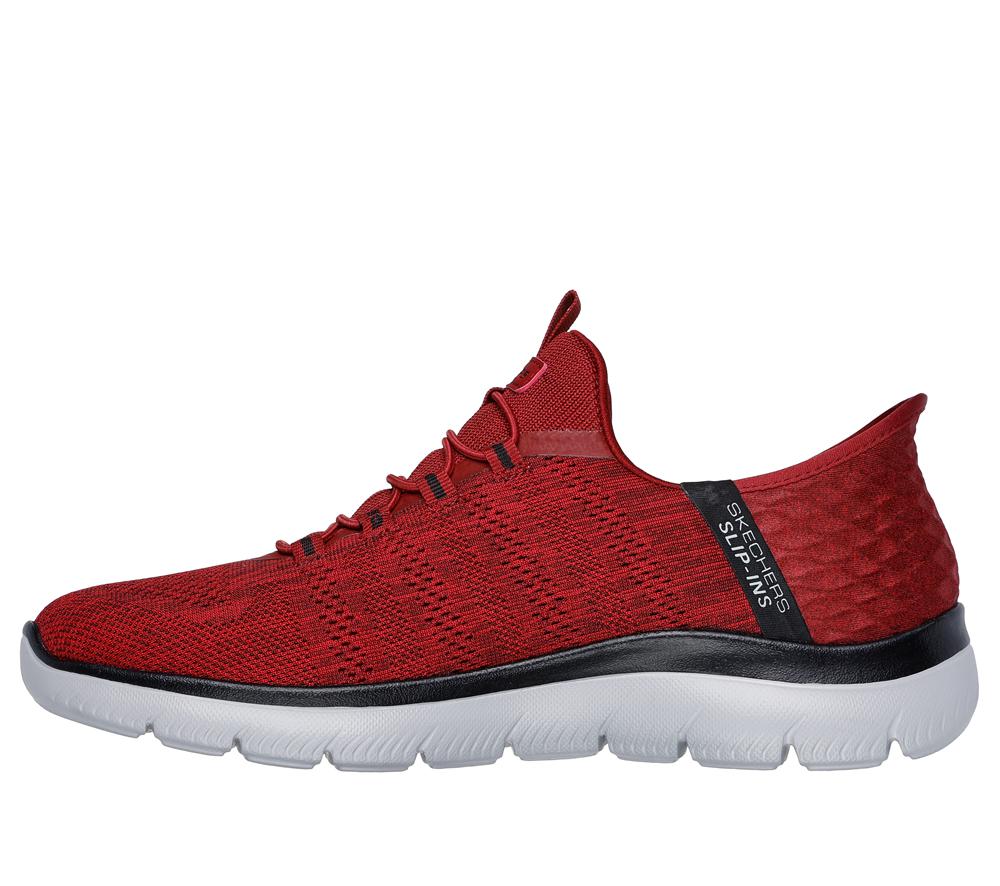 Men Skechers Slip-ins: Summits - Key Pace Slip On Shoes Red / Black  USA |  8564-ZUGYI