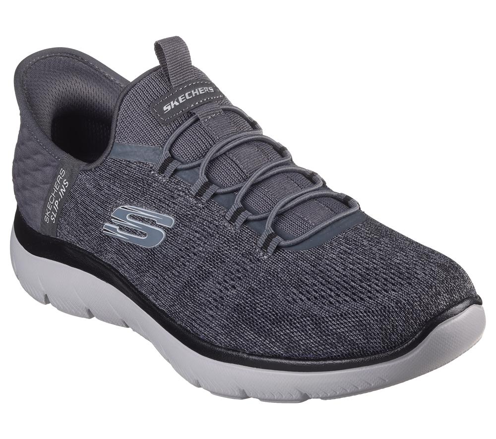 Men Skechers Slip-ins: Summits - Key Pace Slip On Shoes Charcoal / Black  USA |  8120-JCFDQ
