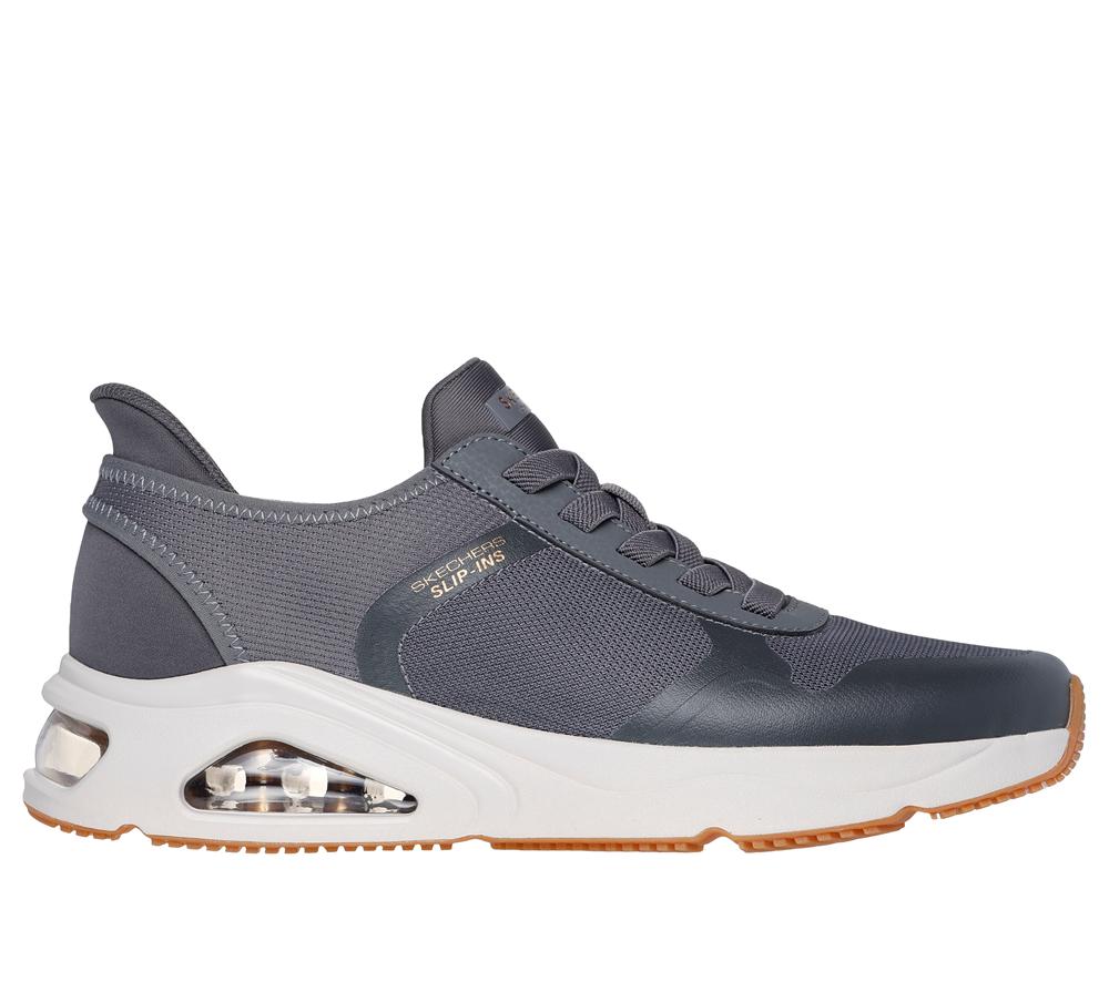 Men Skechers Slip-ins: Tres-Air Uno - Necessairy Slip On Shoes Charcoal  USA |  8390-WOUNV