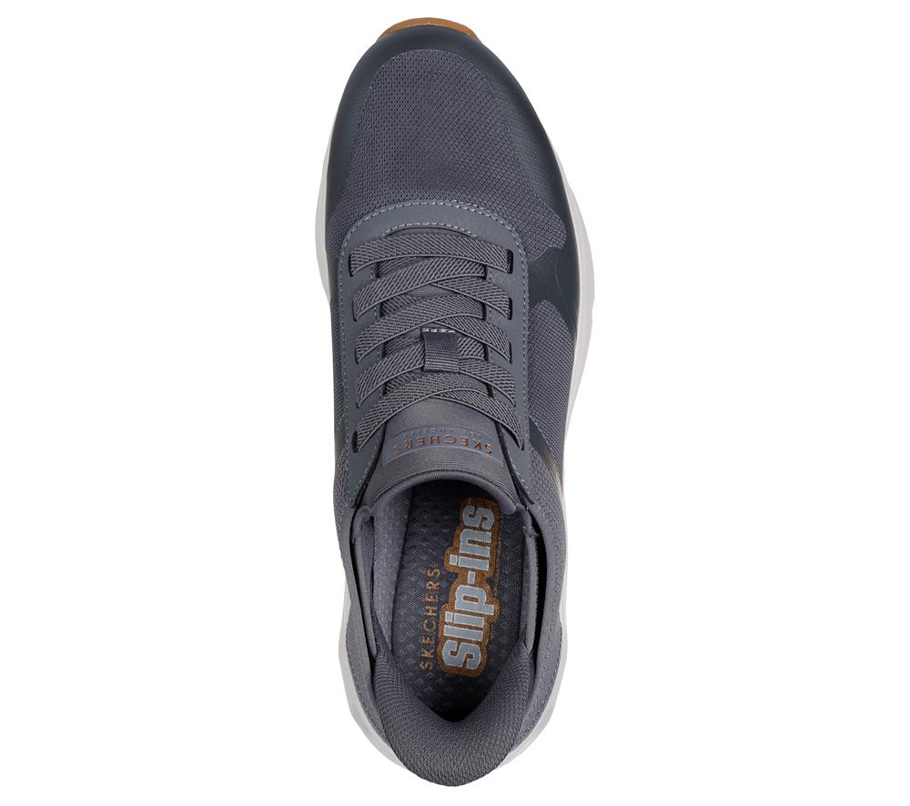 Men Skechers Slip-ins: Tres-Air Uno - Necessairy Hands Free Slip Ins Charcoal  USA |  1987-WUDCR