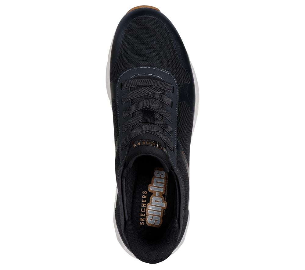 Men Skechers Slip-ins: Tres-Air Uno - Necessairy Hands Free Slip Ins Black  USA |  8623-VTKGU