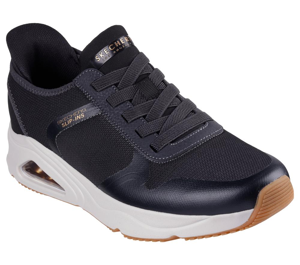 Men Skechers Slip-ins: Tres-Air Uno - Necessairy Hands Free Slip Ins Black  USA |  8623-VTKGU