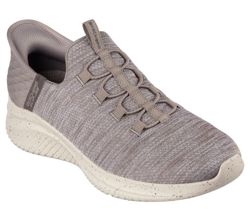 Men Skechers Slip-ins: Ultra Flex 3.0 - Right Away Hands Free Slip Ins Taupe Brown  USA |  1039-JNFYX