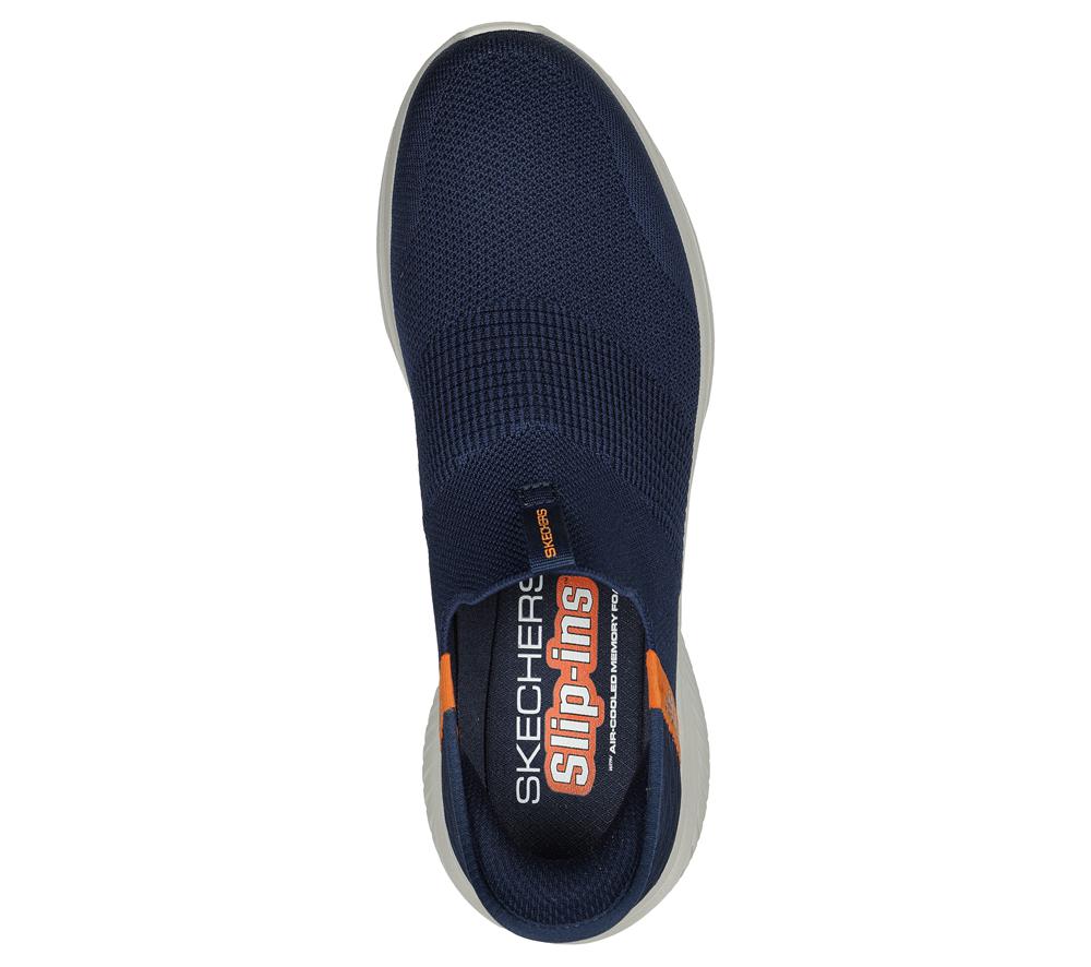 Men Skechers Slip-ins: Ultra Flex 3.0 - Viewpoint Sneakers Navy / Orange  USA |  0438-HTFIX