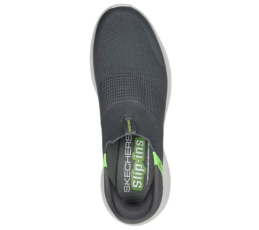 Men Skechers Slip-ins: Ultra Flex 3.0 - Viewpoint Sneakers Charcoal / Lime  USA |  3061-RCHPJ