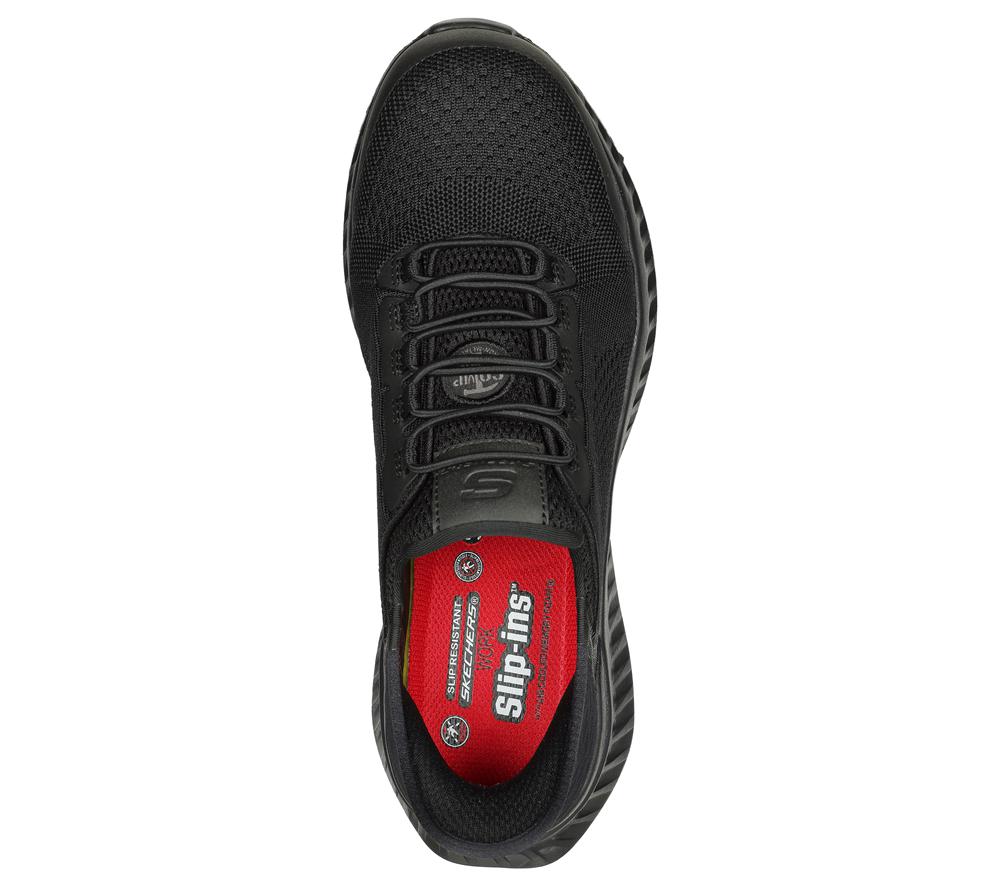 Men Skechers Slip-ins Work: Tilido - Fletchit Work Shoes Black  USA |  8197-RMJKC