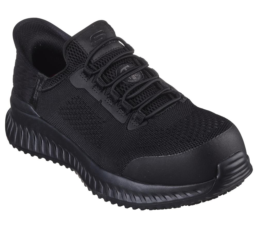 Men Skechers Slip-ins Work: Tilido - Fletchit Work Shoes Black  USA |  8197-RMJKC