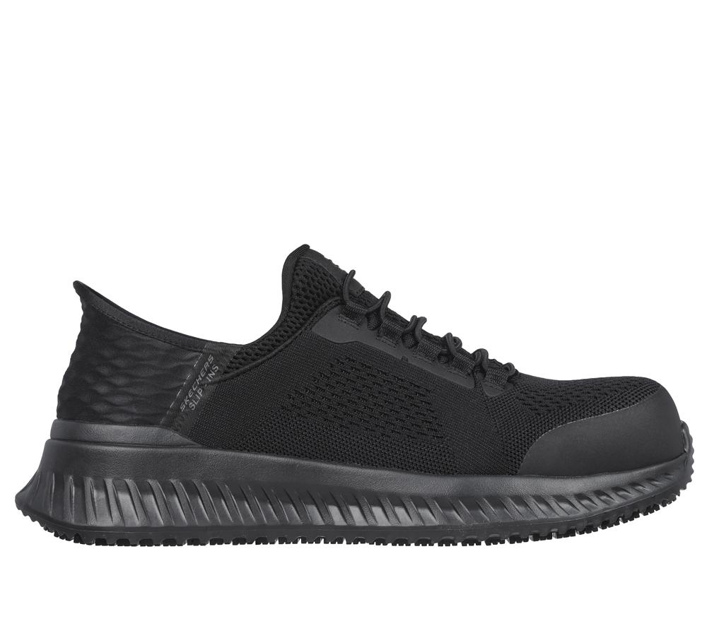 Men Skechers Slip-ins Work: Tilido - Fletchit Work Shoes Black  USA |  8197-RMJKC