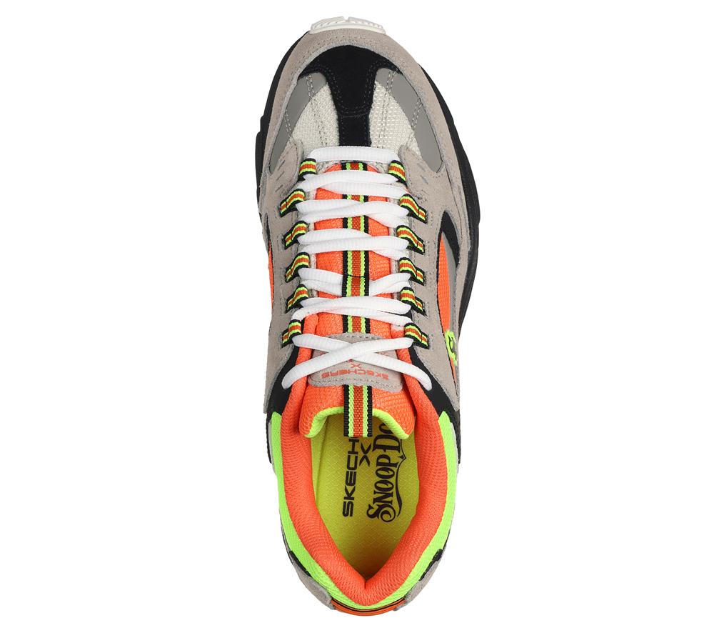 Men Skechers Snoop Dogg: Stamina - Snoop '91 Lace Up Grey / Orange  USA |  1058-DMUQB