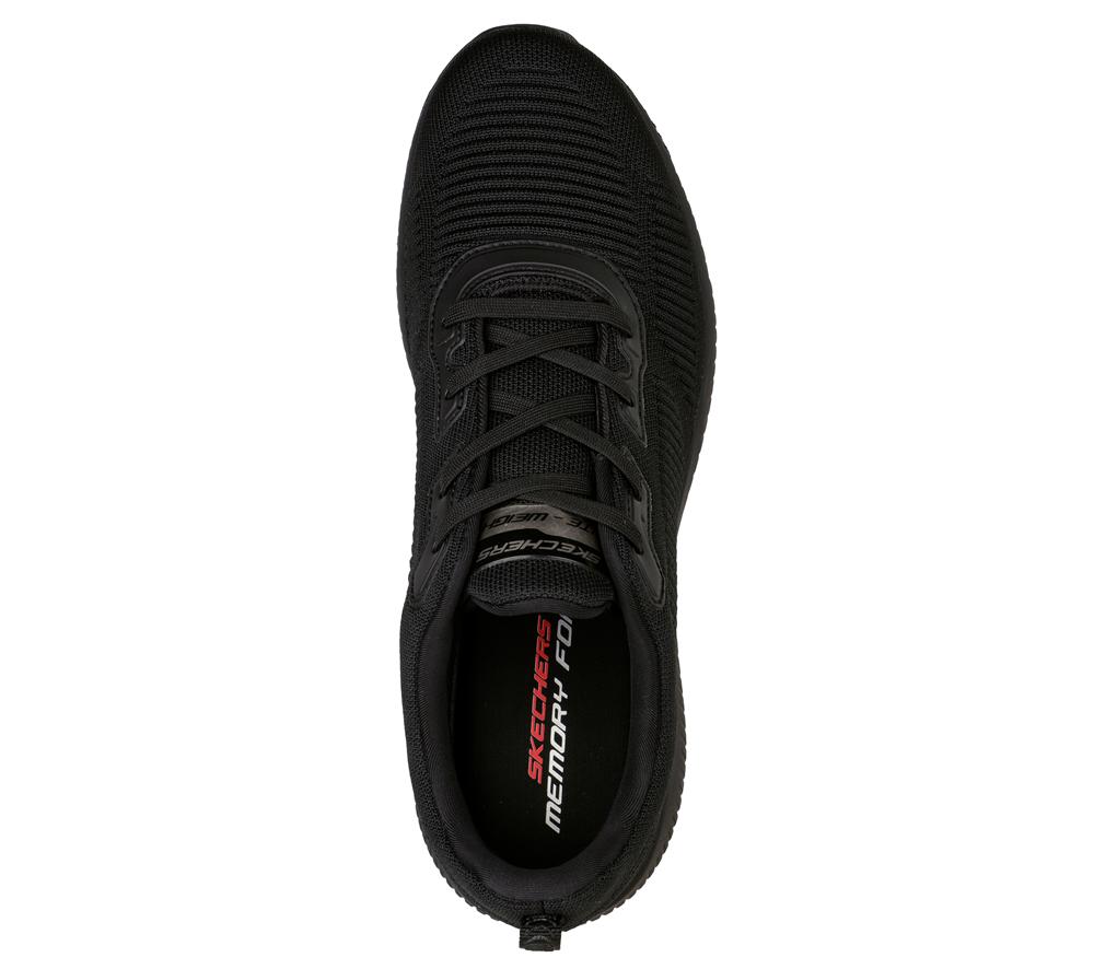 Men Skechers Squad Lace Up Black  USA |  0253-IAVBW