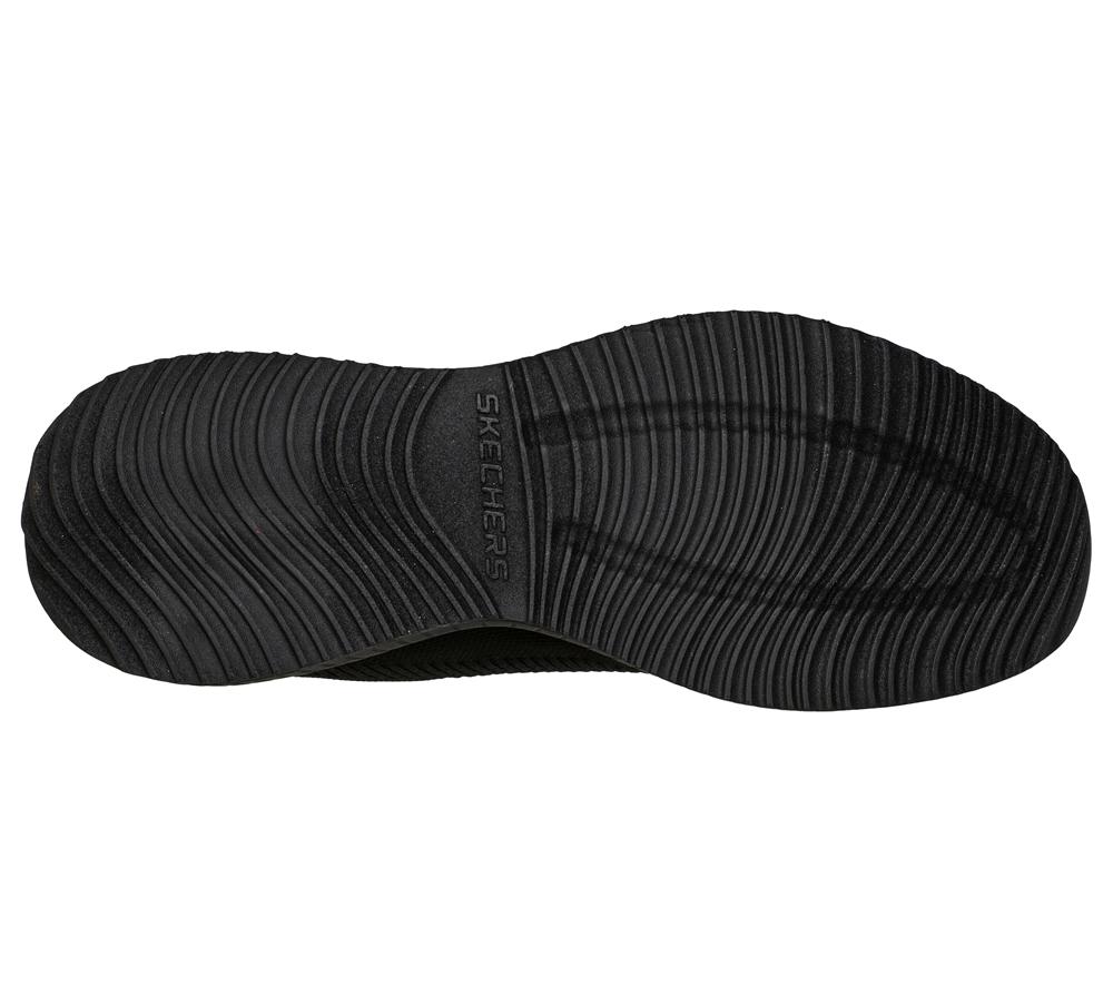 Men Skechers Squad Lace Up Black  USA |  0253-IAVBW