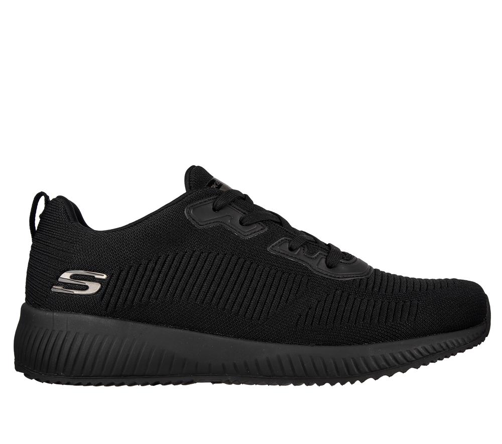 Men Skechers Squad Lace Up Black  USA |  0253-IAVBW