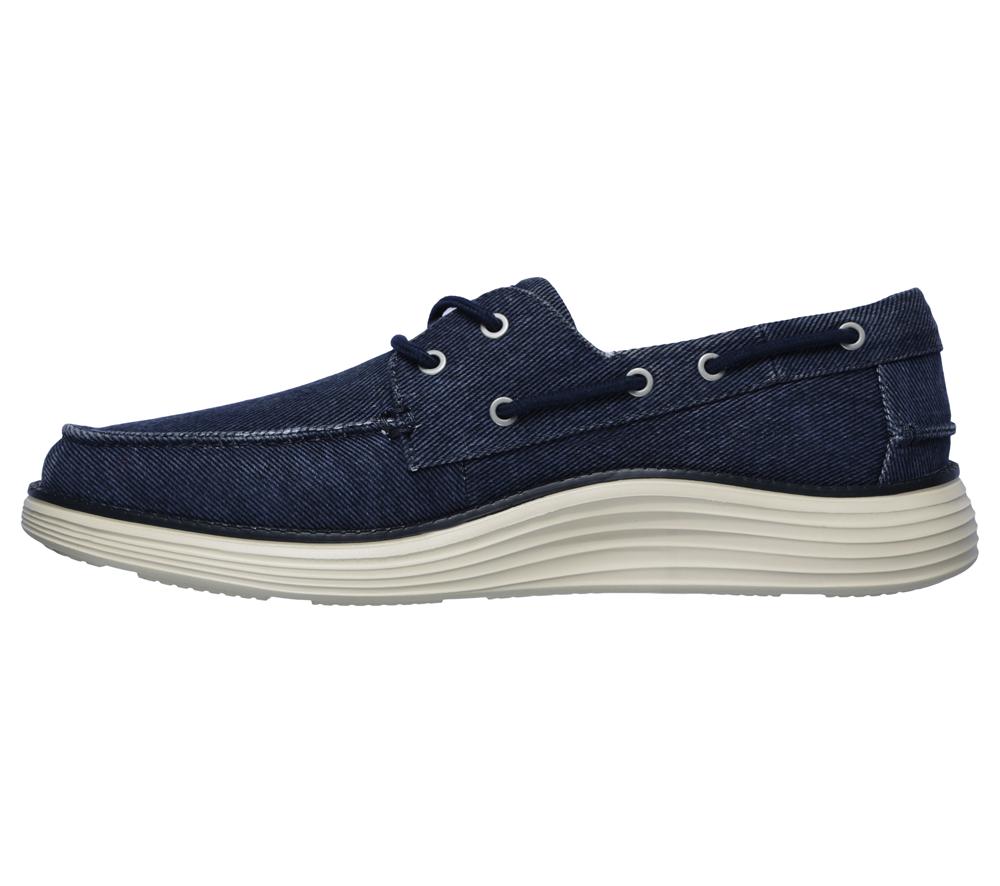 Men Skechers Status 2.0 - Lorano Boat Shoes Navy  USA |  4216-QCVJP