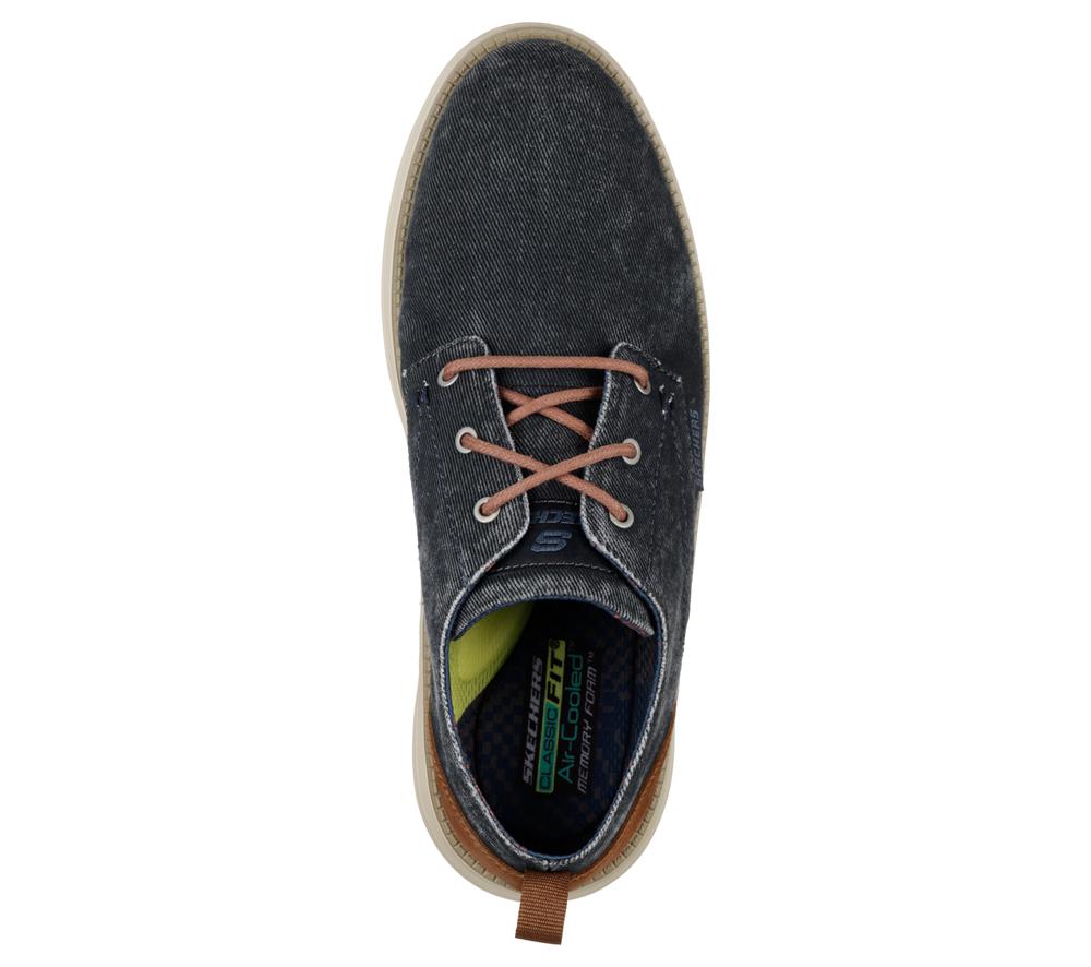 Men Skechers Status 2.0 - Pexton Sneakers Navy  USA |  6123-ODAWP