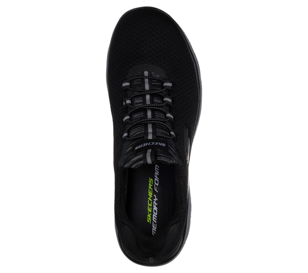 Men Skechers Summits Slip On Shoes Black / Charcoal  USA |  1945-KLFYV
