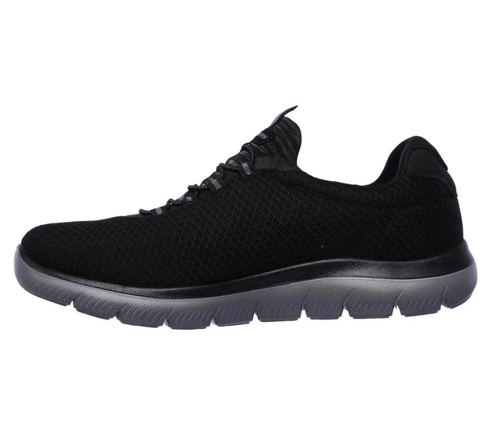 Men Skechers Summits Slip On Shoes Black / Charcoal  USA |  1945-KLFYV